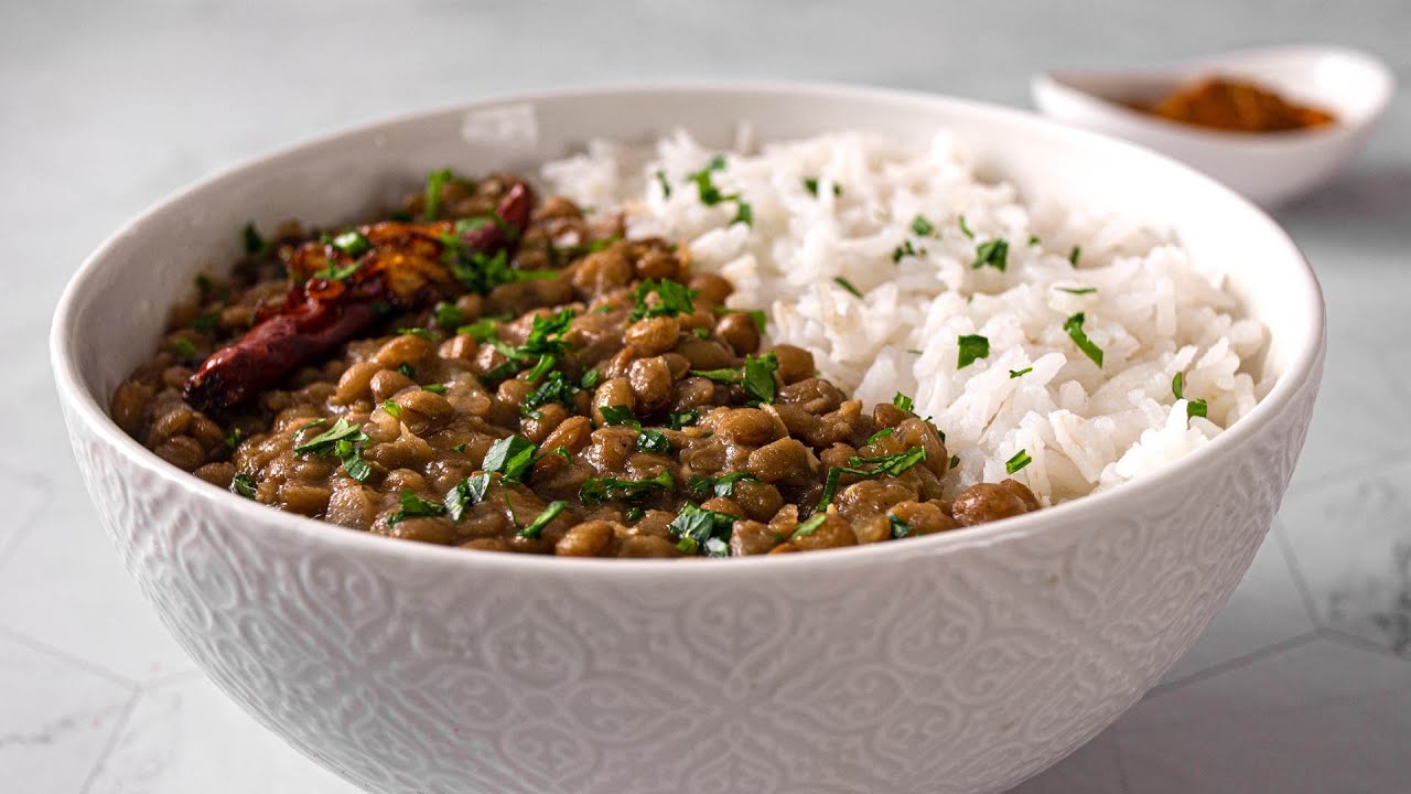 Pakistani brown Lentils - Masoor Dal Recipe - Vegan