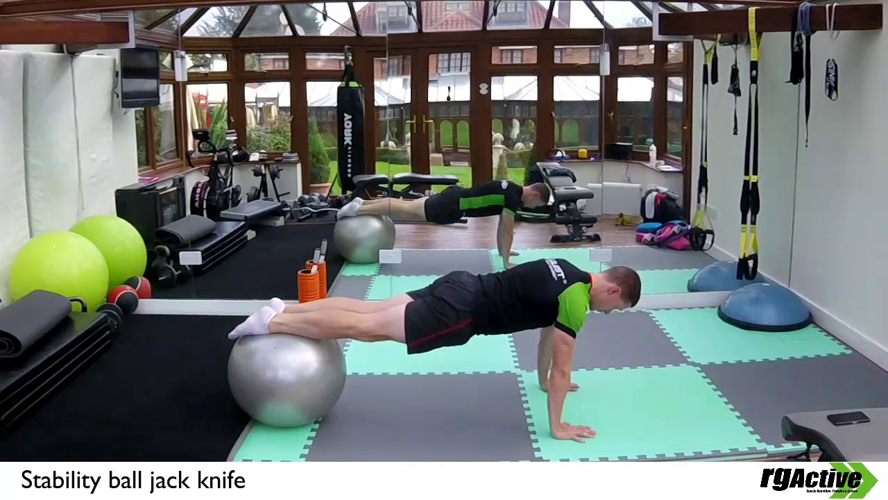 Jack Knife with stability ball