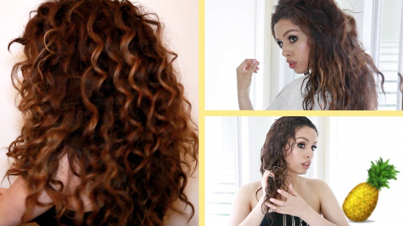 Pineapple Hair Trick!!! Curly Hair Routine ♡