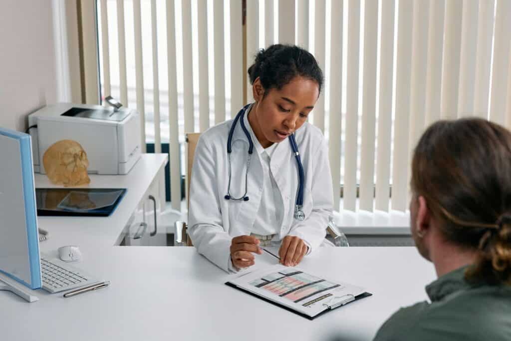 doctor sitting at the table